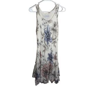 Tempo Pairs Dress Women's Large Sleeveless Cottage Floral Midi Scoop Neck